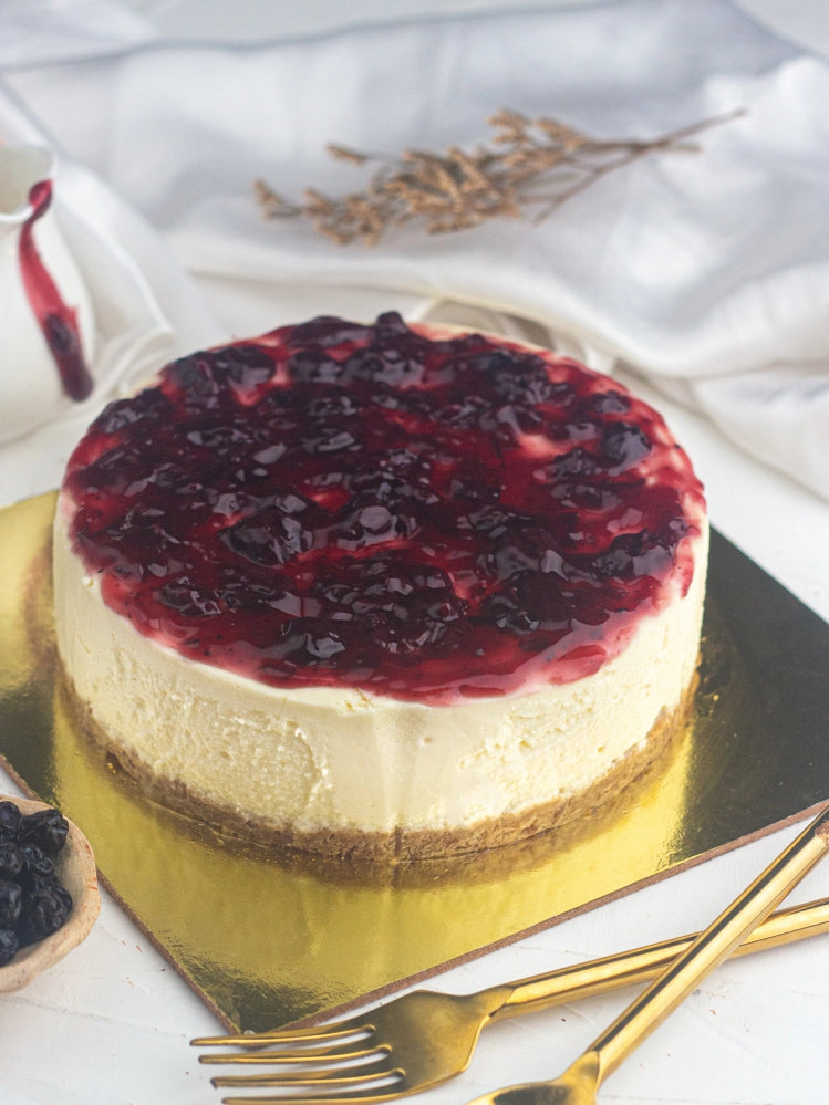 Blueberry New York baked cheesecake