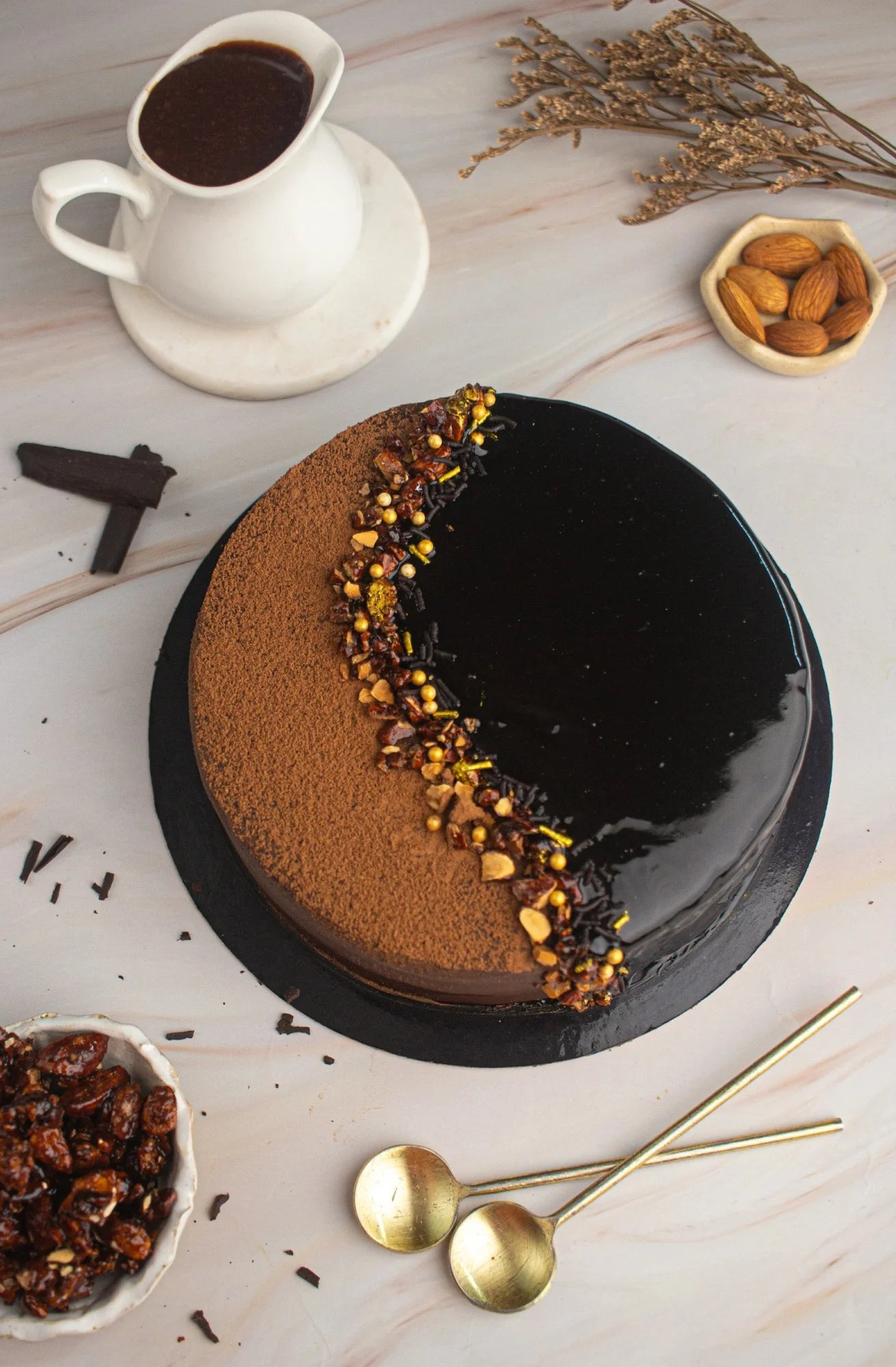 Almond praline Belgium chocolate cake