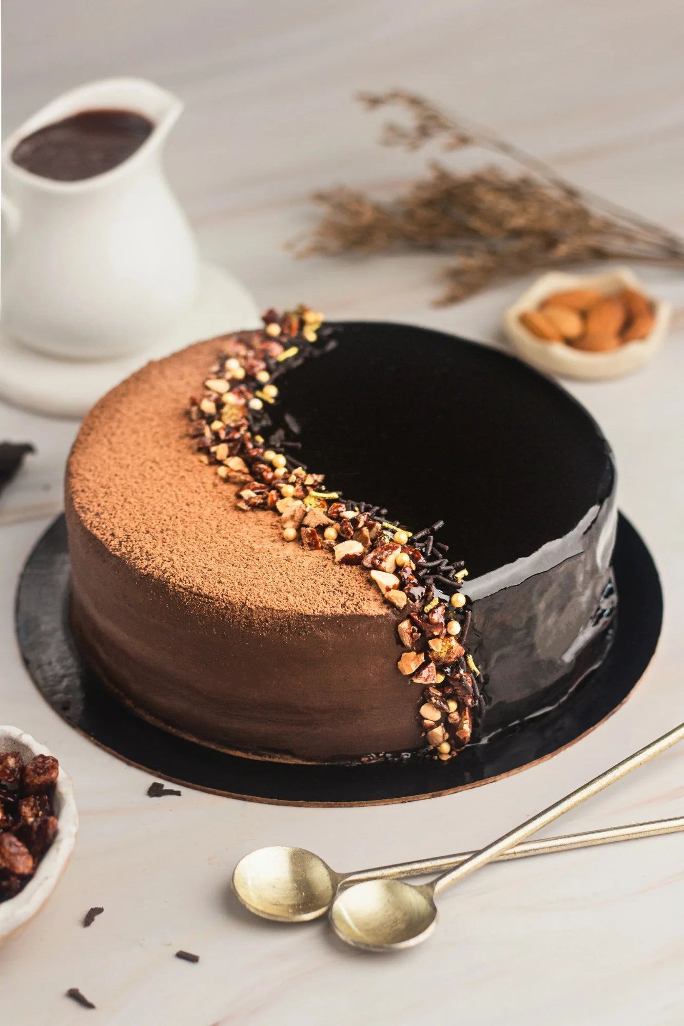 Almond praline Belgium chocolate cake