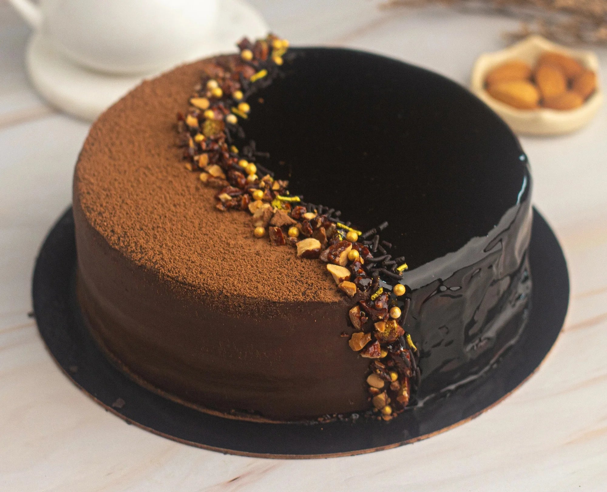 Almond praline Belgium chocolate cake