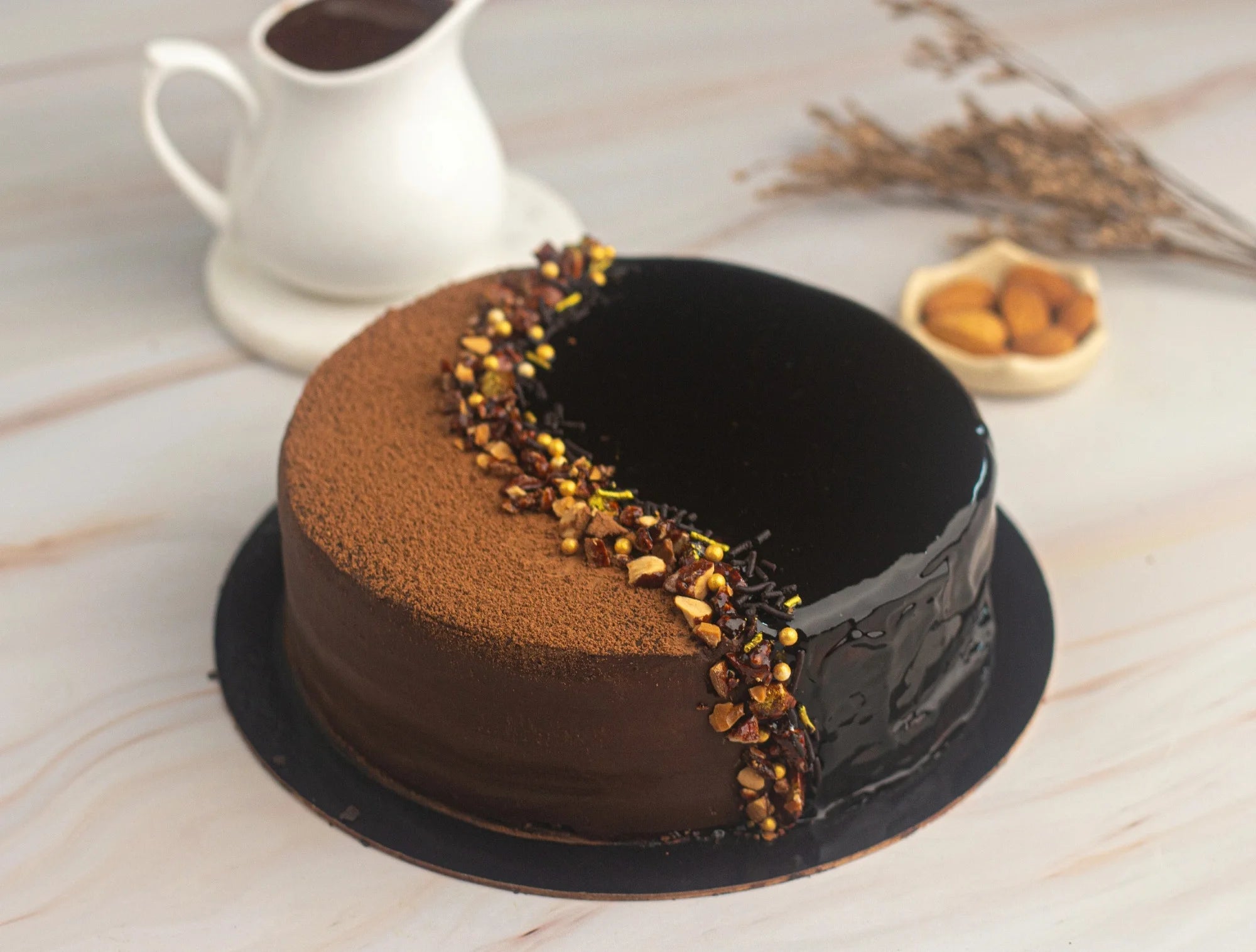 Almond praline Belgium chocolate cake