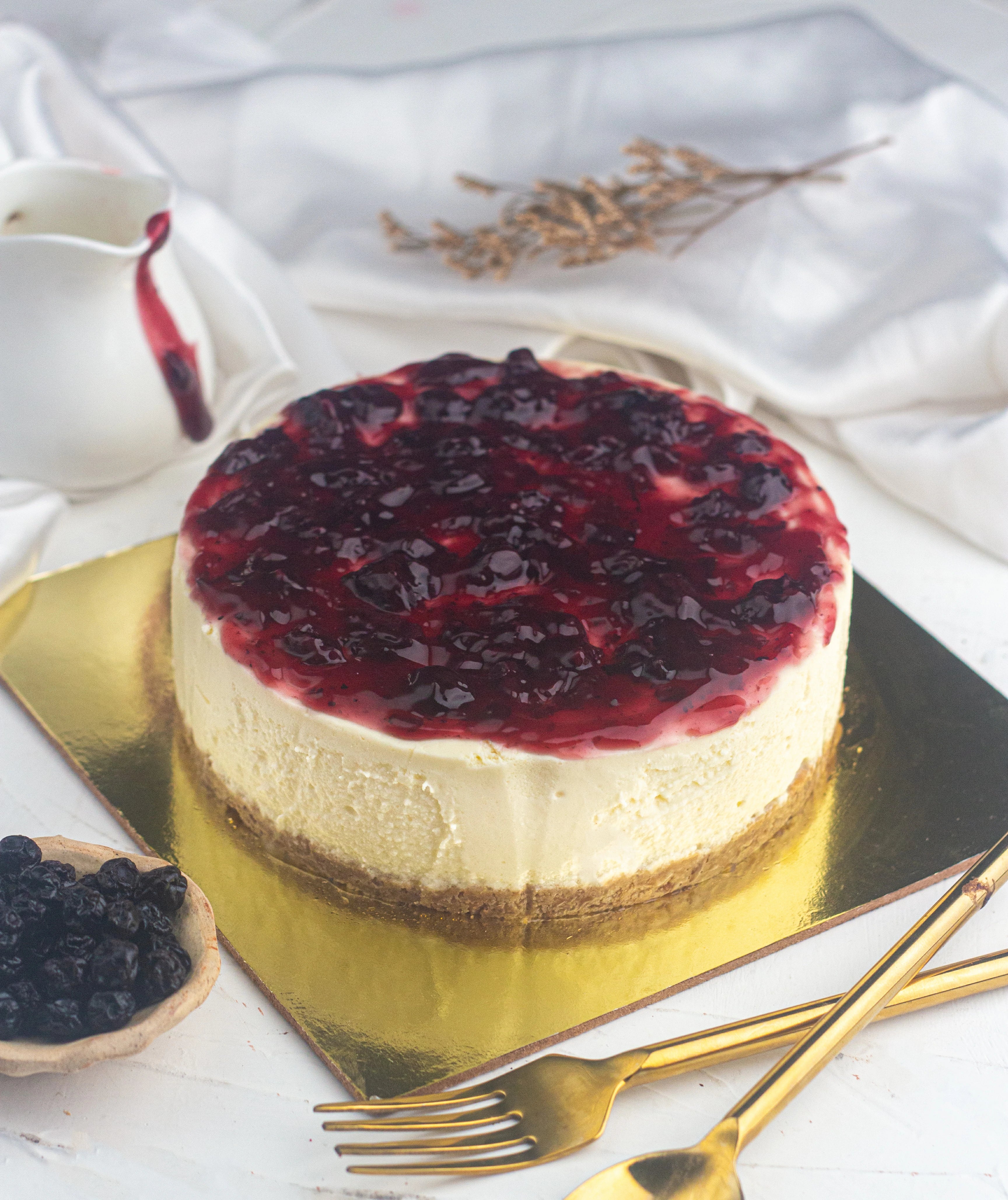 Blueberry New York baked cheesecake