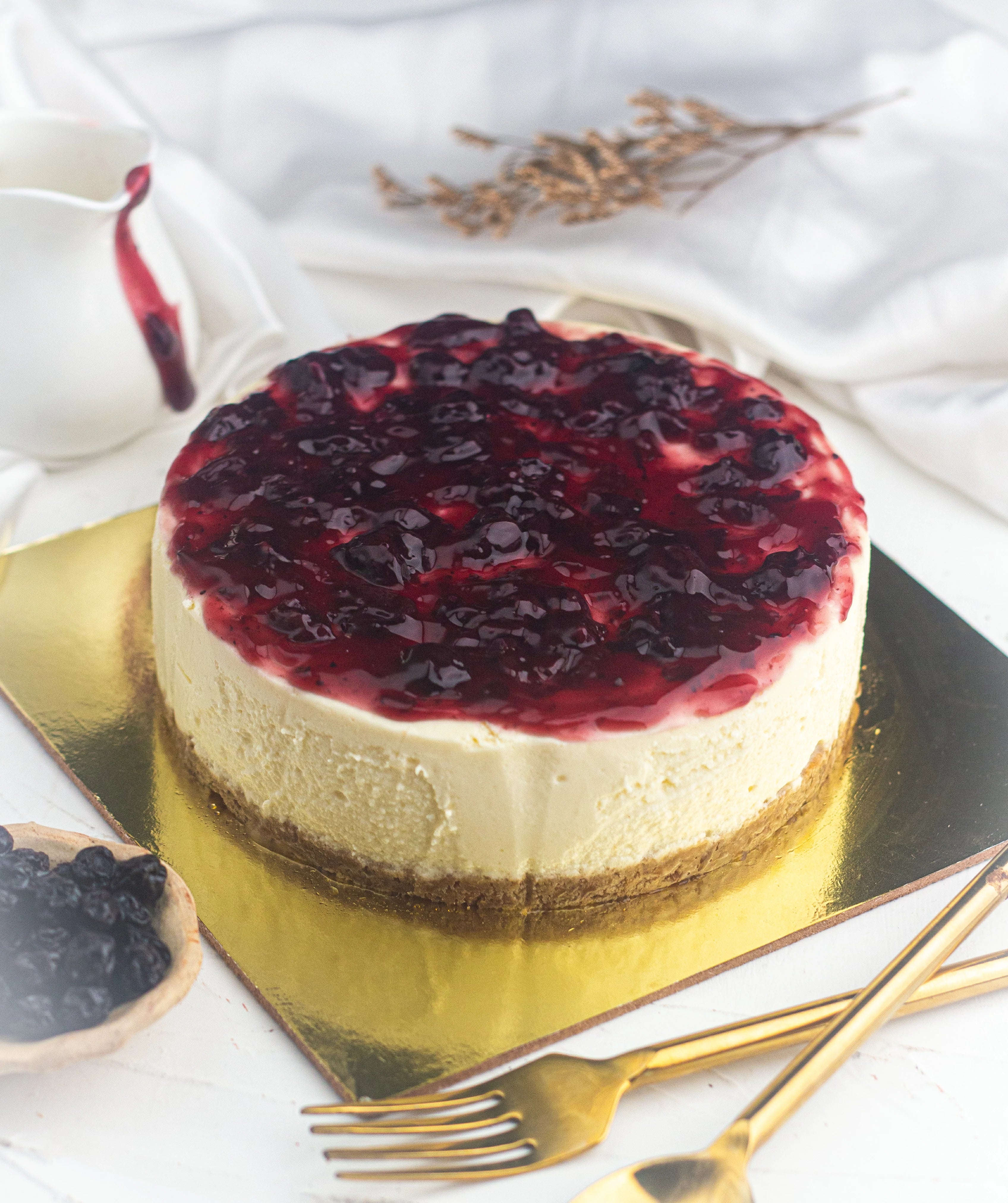 Blueberry New York baked cheesecake