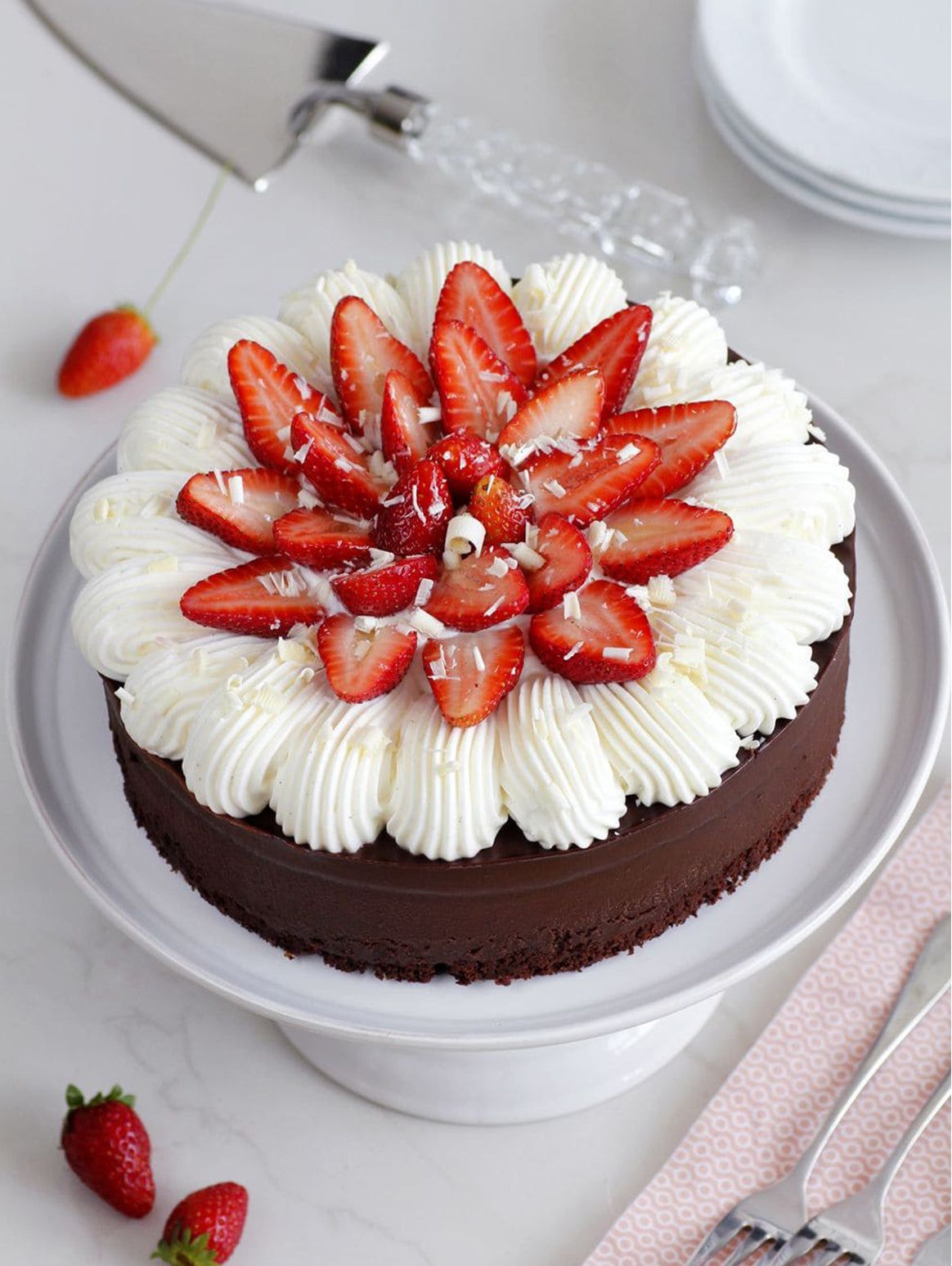 Belgian Chocolate Strawberry Cake (Seasonal)